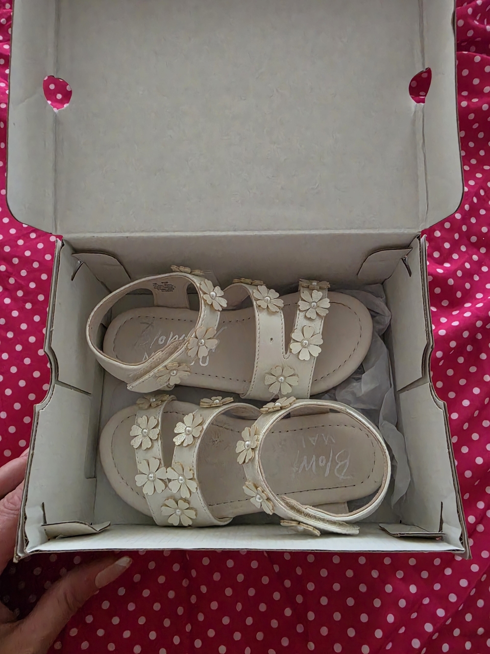 Girls Beige Floral Strap Sandals - Bloom Walk